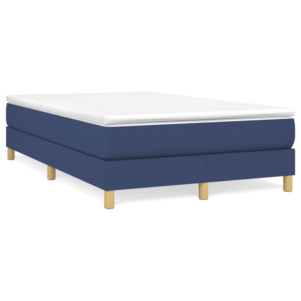 Boxspring met matras stof blauw 120x190 cm – afbeelding 1