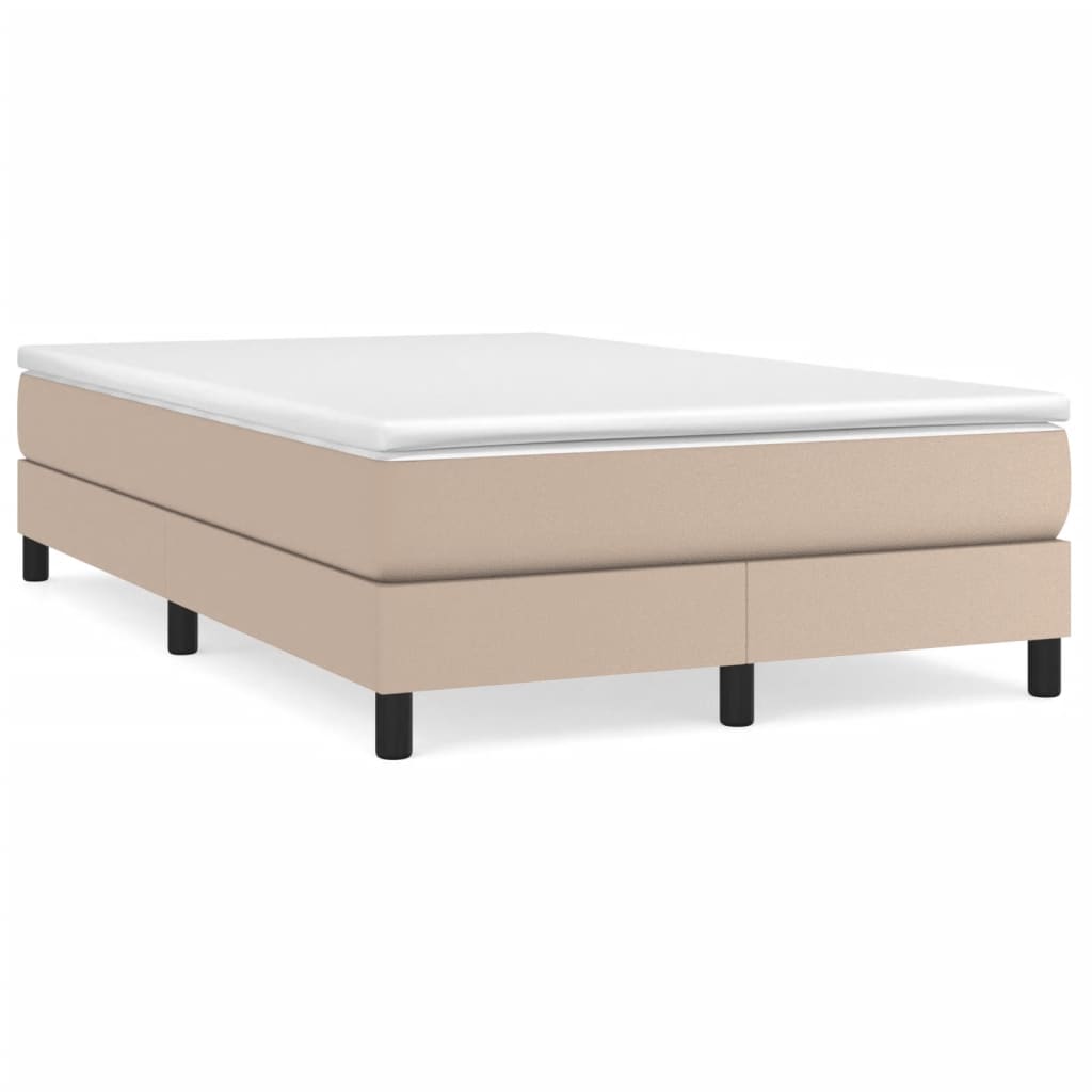 Boxspring met matras kunstleer cappuccinokleurig 120x190 cm – afbeelding 1