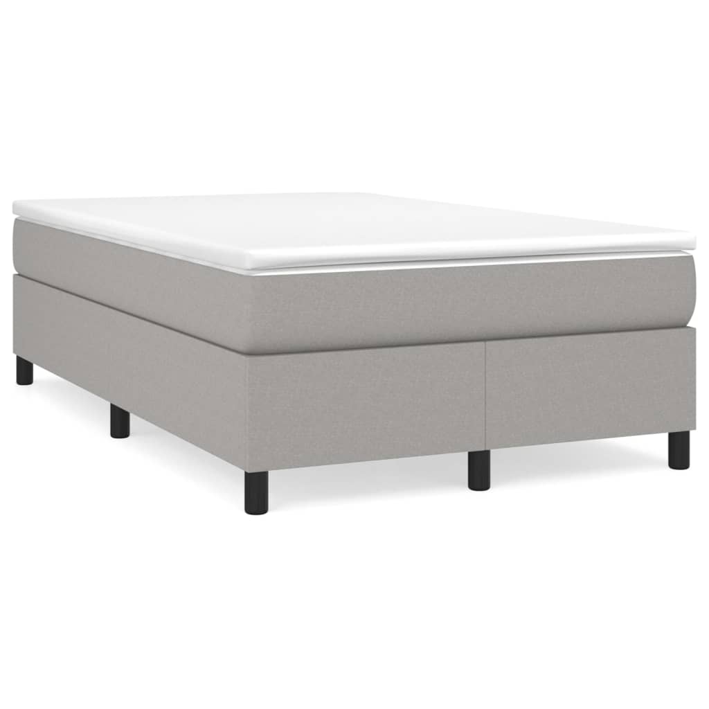 Boxspring met matras stof lichtgrijs 120x190 cm – afbeelding 1
