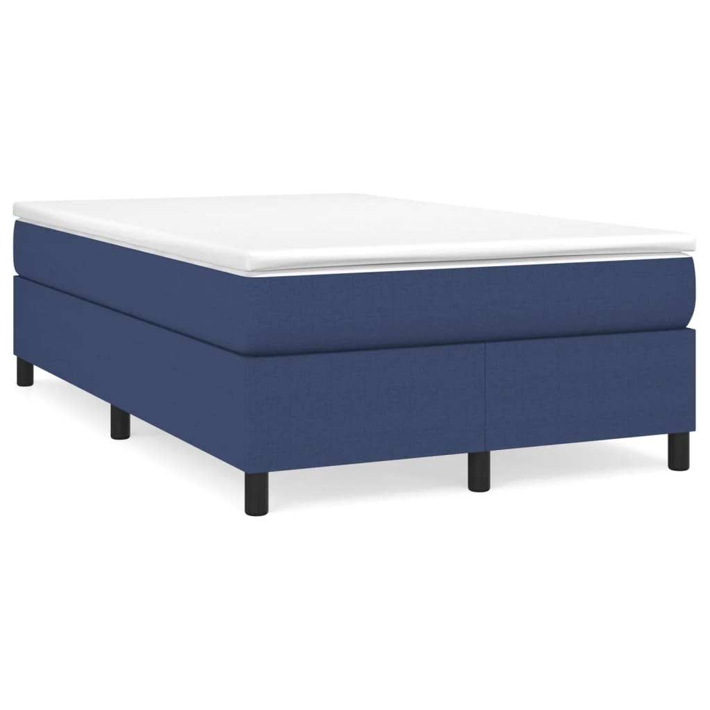 Boxspring met matras stof blauw 120x190 cm – afbeelding 1