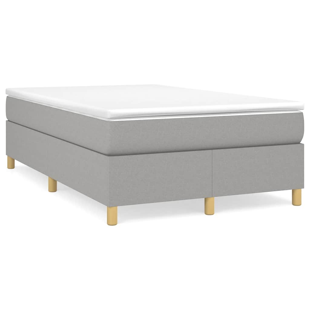 Boxspring met matras stof lichtgrijs 120x190 cm – afbeelding 1