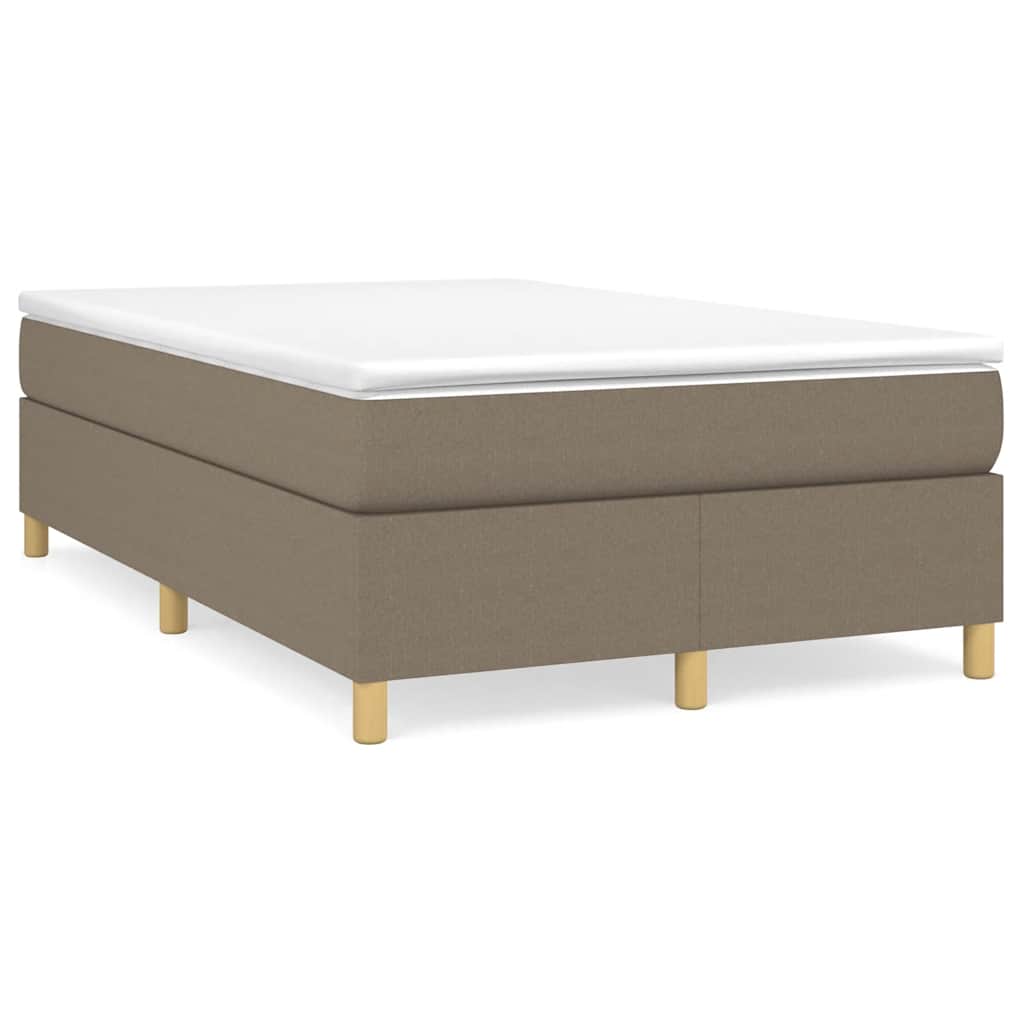 Boxspring met matras stof taupe 120x190 cm – afbeelding 1