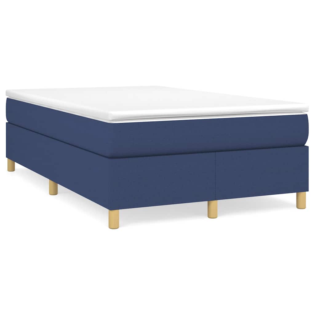 Boxspring met matras stof blauw 120x190 cm – afbeelding 1