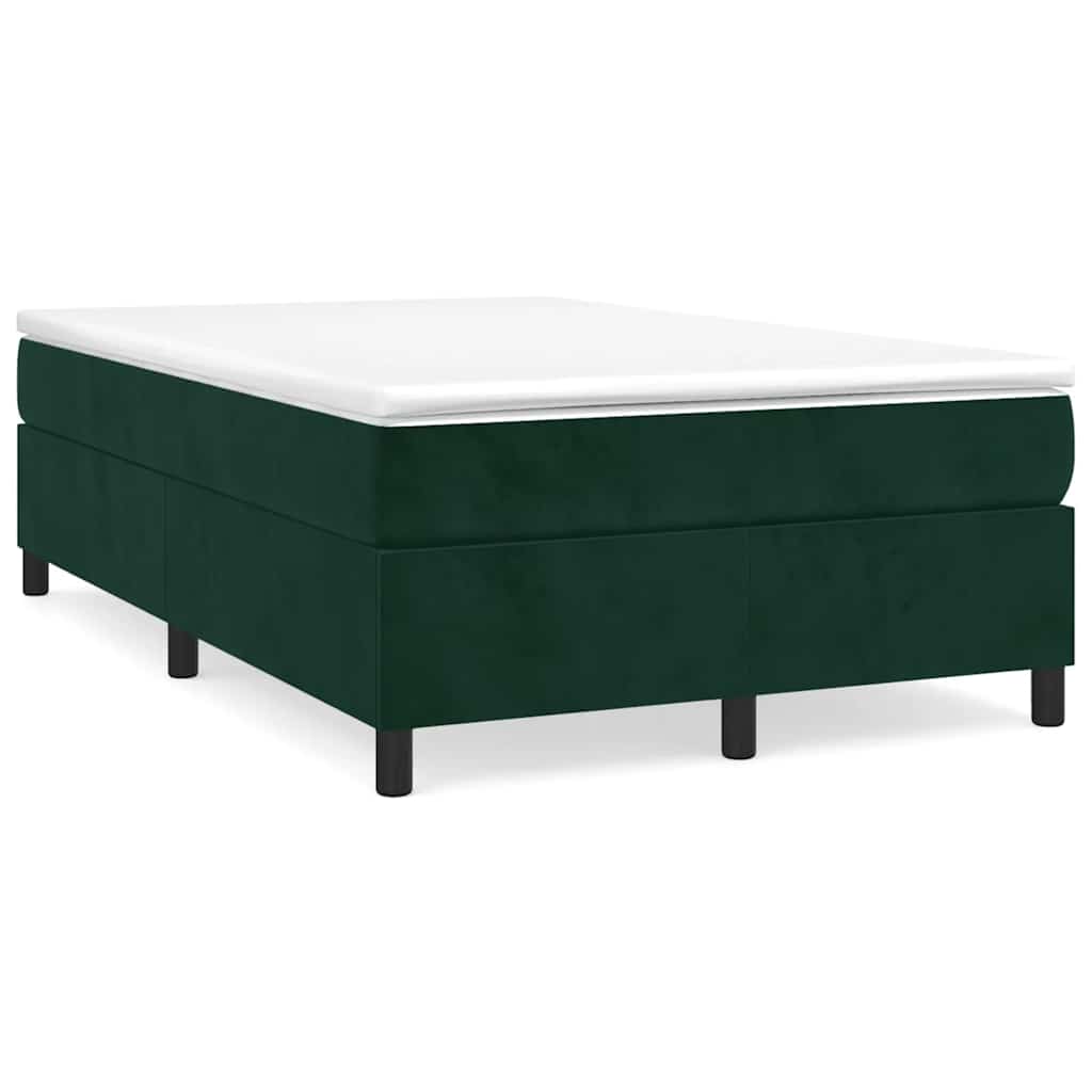 Boxspring met matras fluweel donkergroen 120x190 cm – afbeelding 1