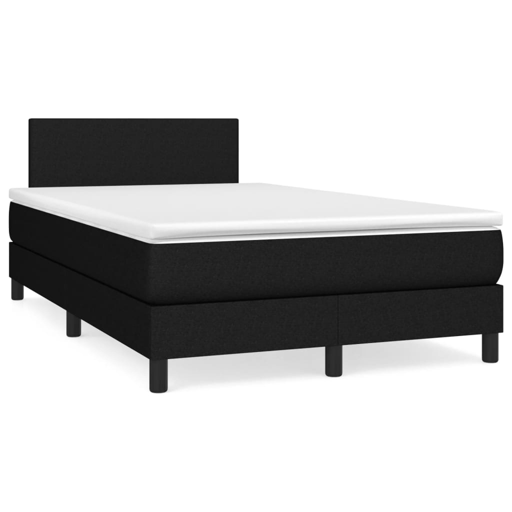 Boxspring met matras stof zwart 120x190 cm – afbeelding 1
