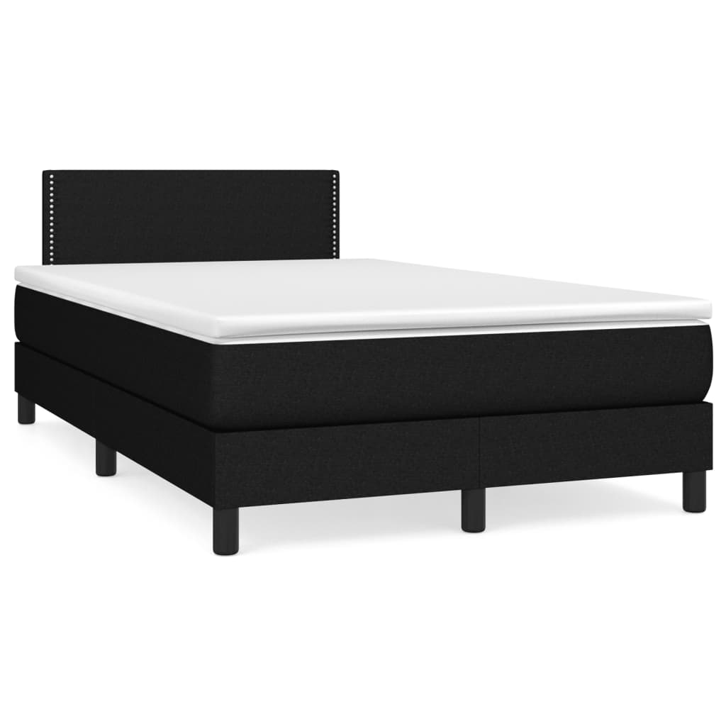 Boxspring met matras stof zwart 120x190 cm – afbeelding 1