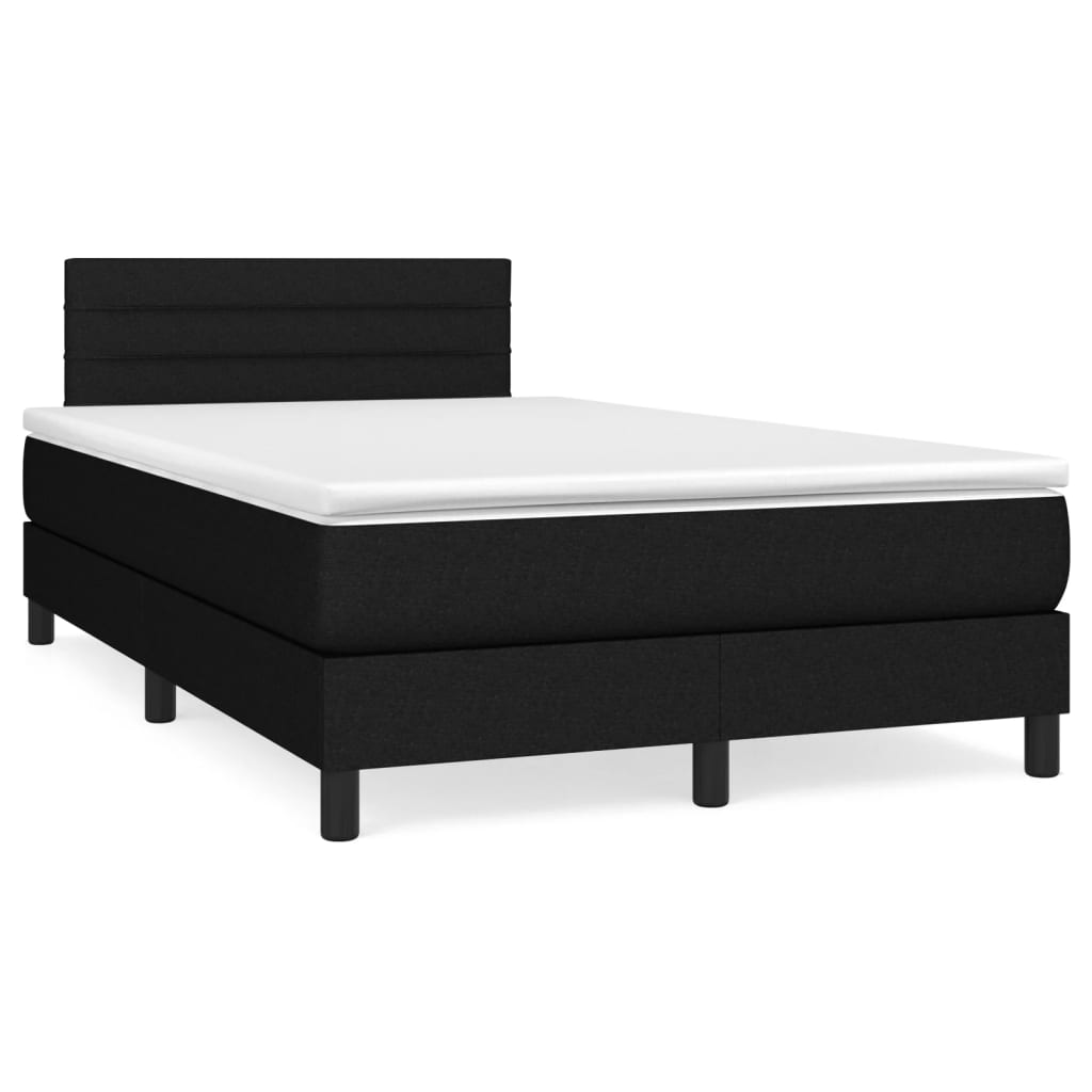 Boxspring met matras stof zwart 120x190 cm – afbeelding 1