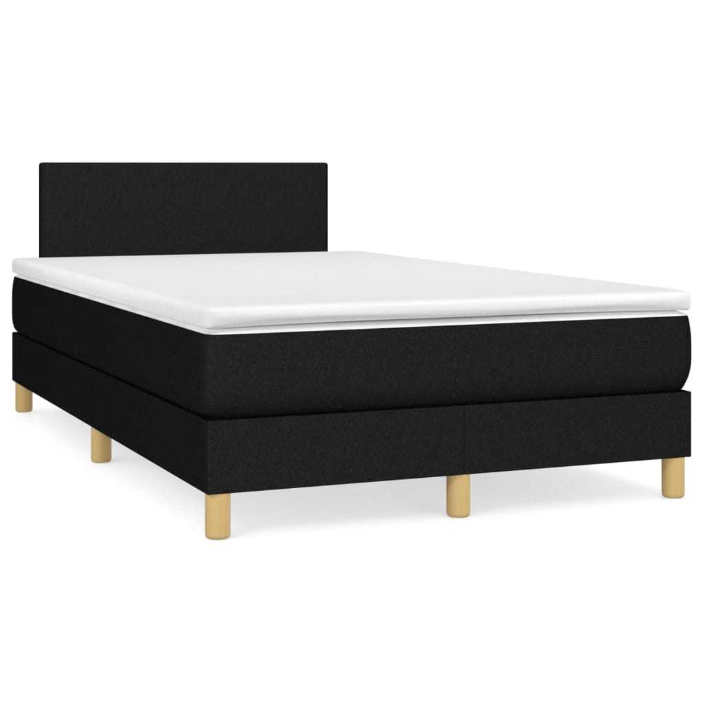 Boxspring met matras stof zwart 120x190 cm – afbeelding 1