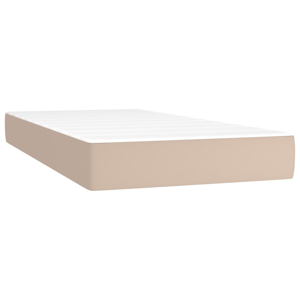 Boxspring met matras kunstleer cappuccinokleurig 120x190 cm – afbeelding 5