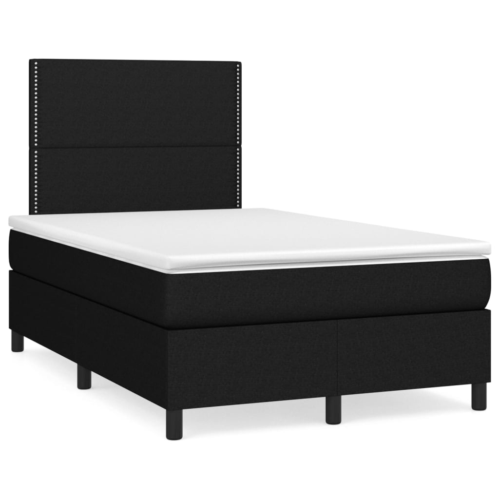 Boxspring met matras stof zwart 120x190 cm – afbeelding 1