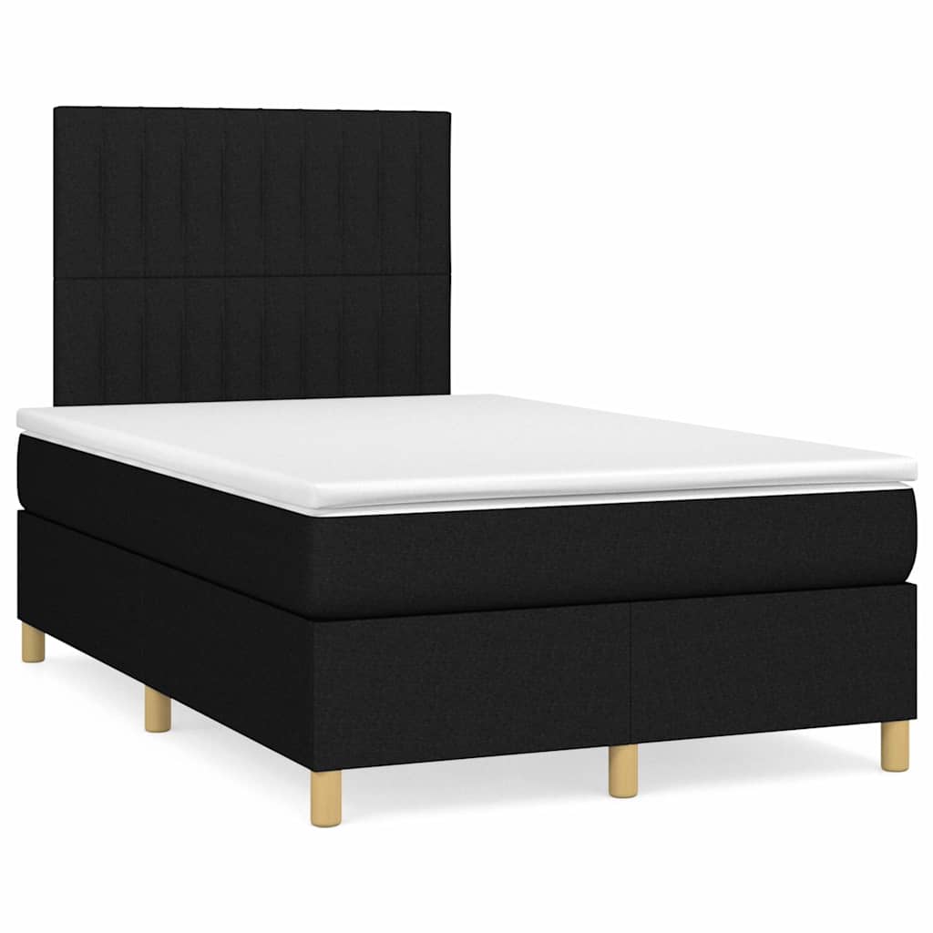 Boxspring met matras stof zwart 120x190 cm – afbeelding 1