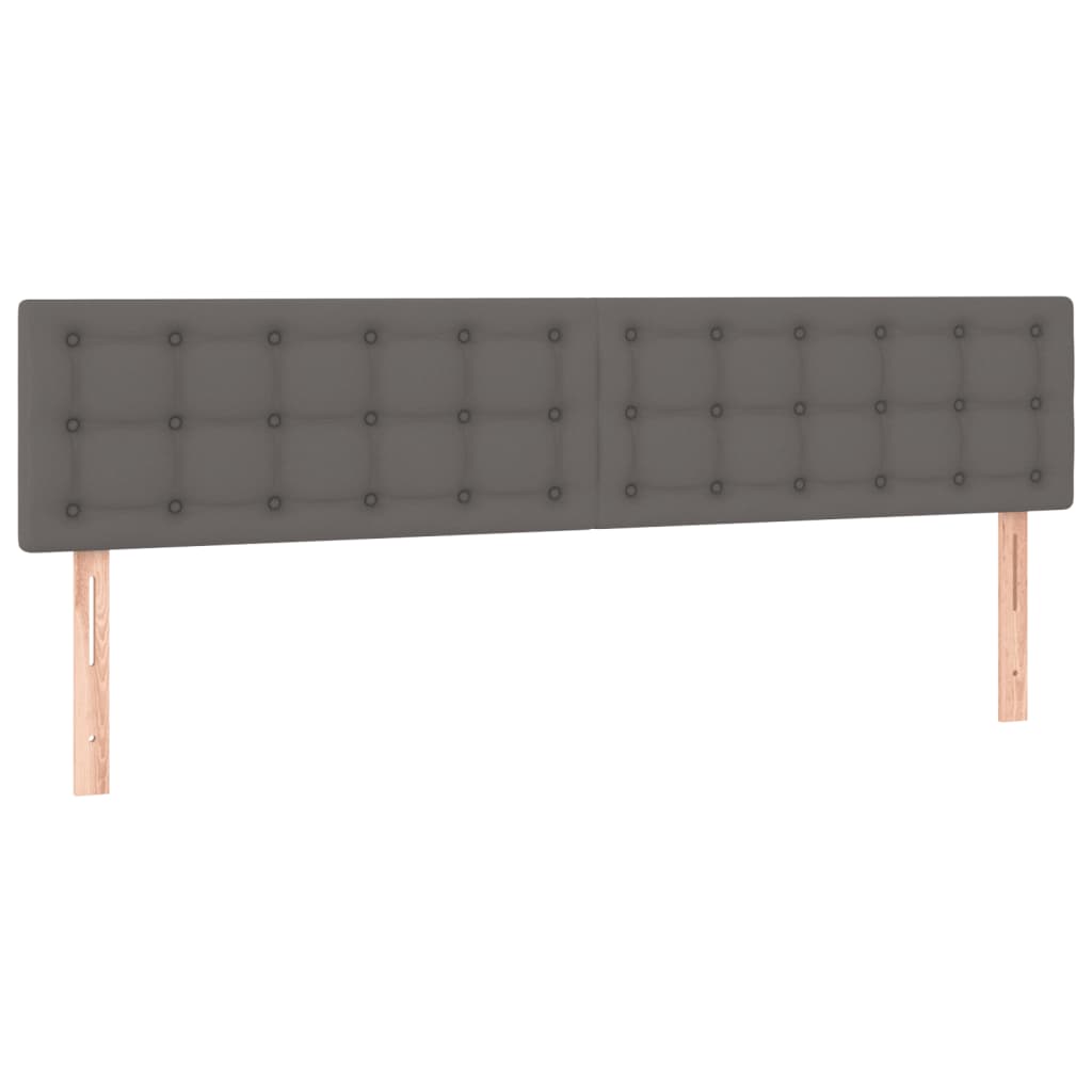Boxspring met matras kunstleer grijs 120x190 cm – afbeelding 7
