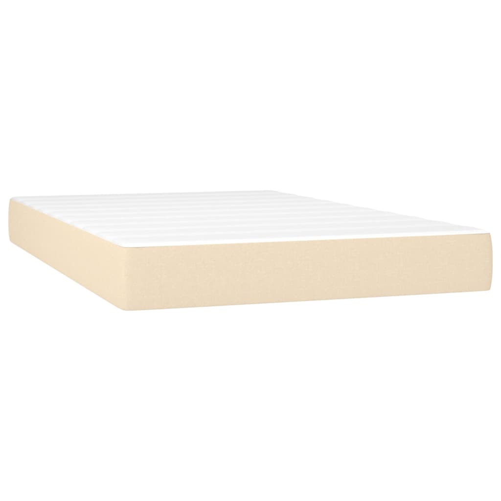 Boxspring met matras en LED stof crèmekleurig 120x190 cm – afbeelding 9