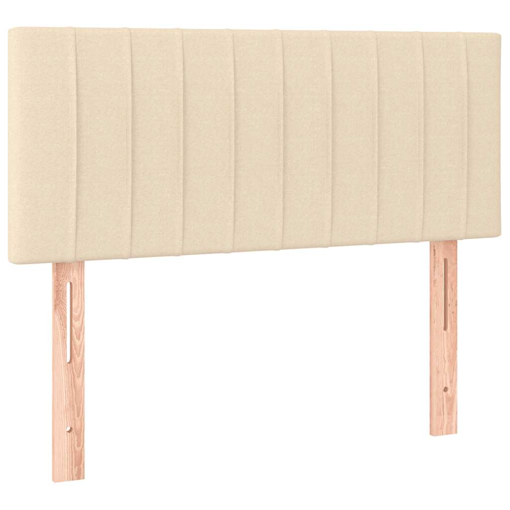 Boxspring met matras en LED stof crèmekleurig 120x190 cm – afbeelding 9