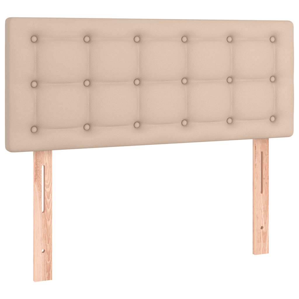 Boxspring met matras en LED kunstleer cappuccinokleur 120x190cm – afbeelding 8
