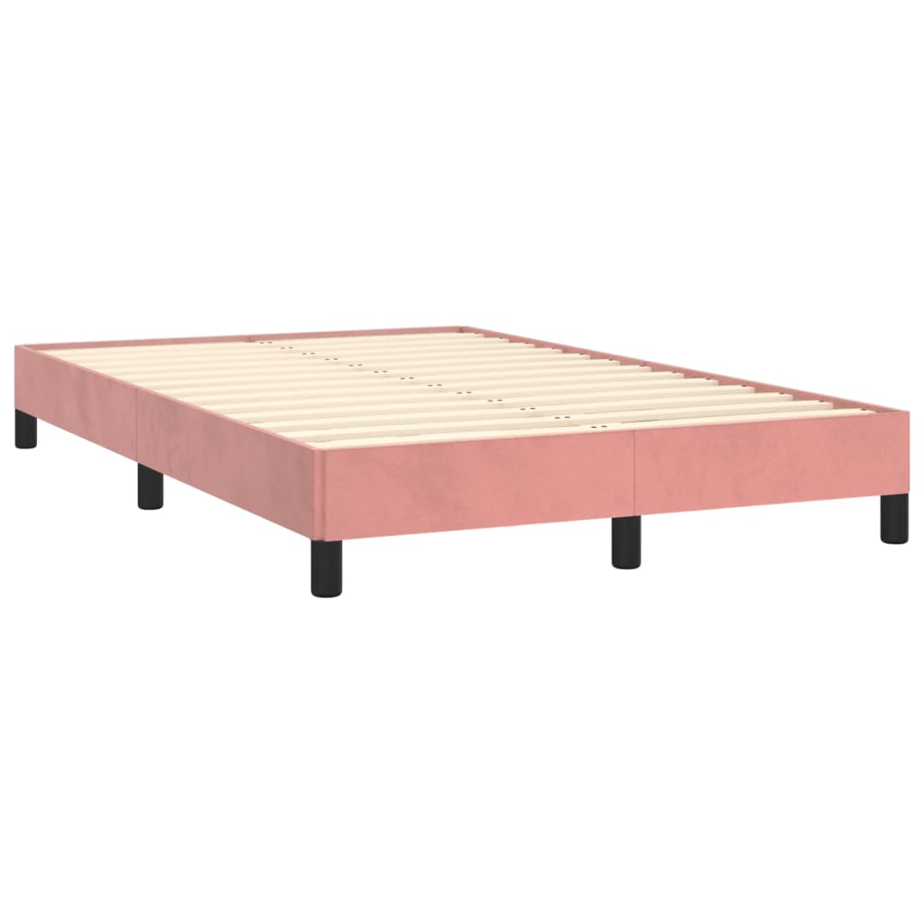 Boxspring met matras en LED fluweel roze 120x190 cm – afbeelding 6