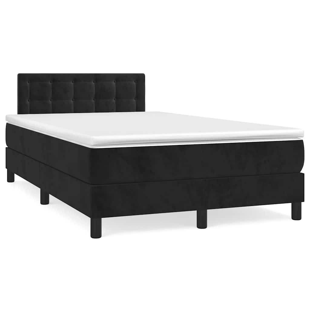 Boxspring met matras en LED fluweel zwart 120x190 cm – afbeelding 1