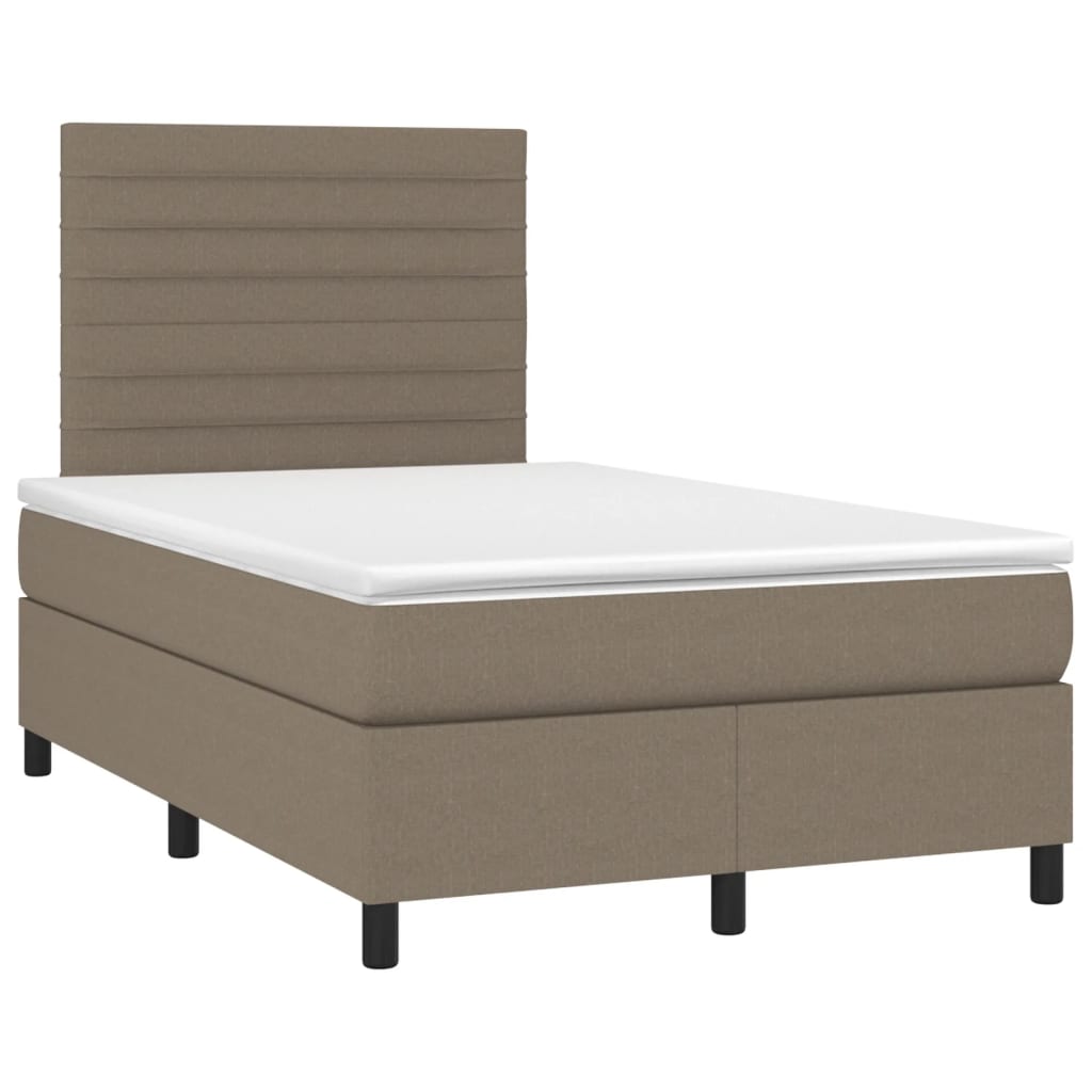 Boxspring met matras en LED stof taupe 120x190 cm – afbeelding 3