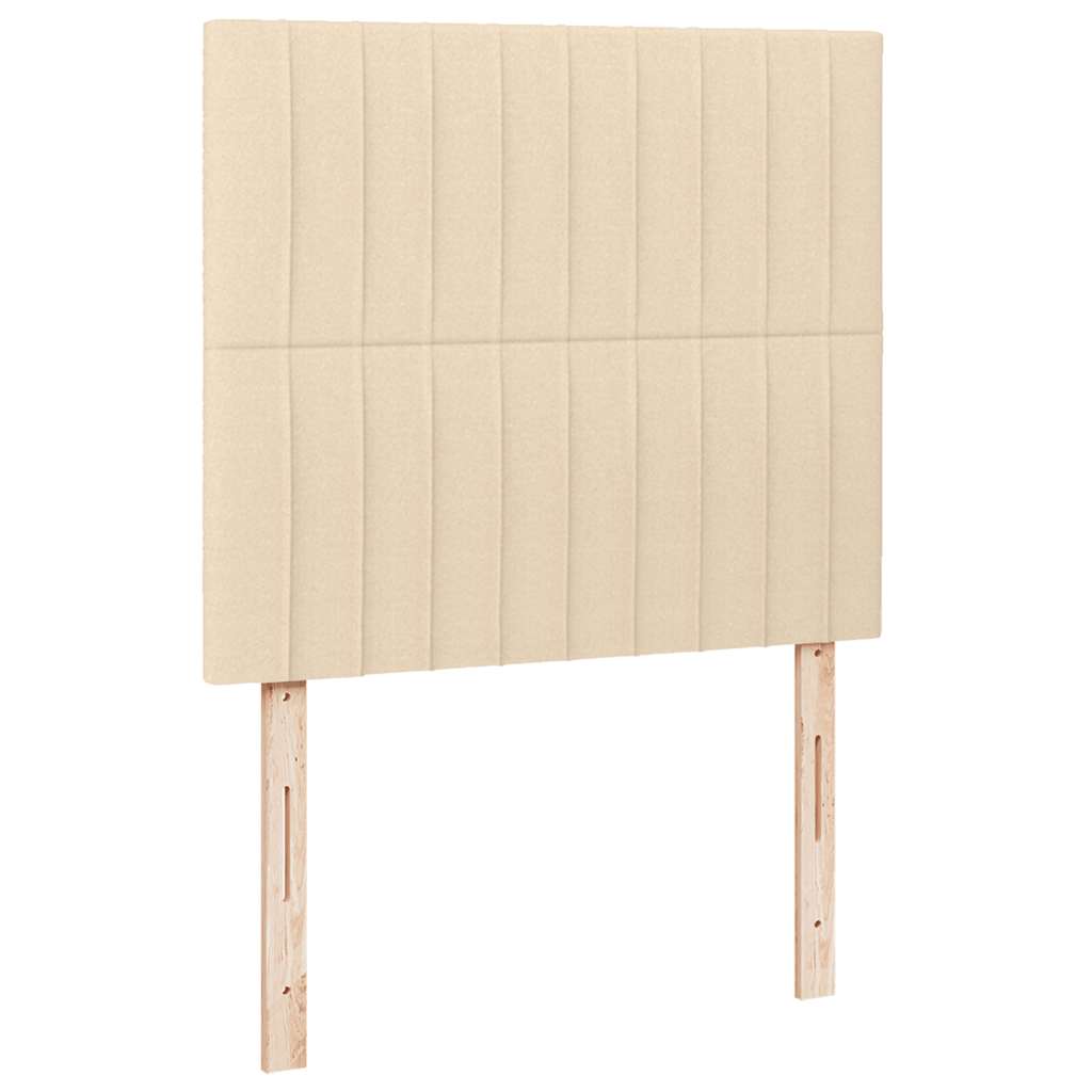 Boxspring met matras en LED stof crèmekleurig 120x190 cm – afbeelding 9