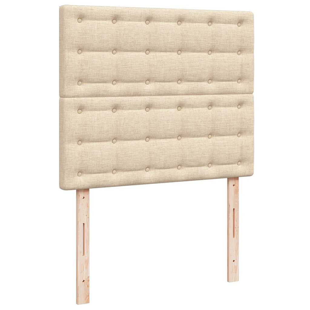 Boxspring met matras en LED stof crèmekleurig 120x190 cm – afbeelding 9