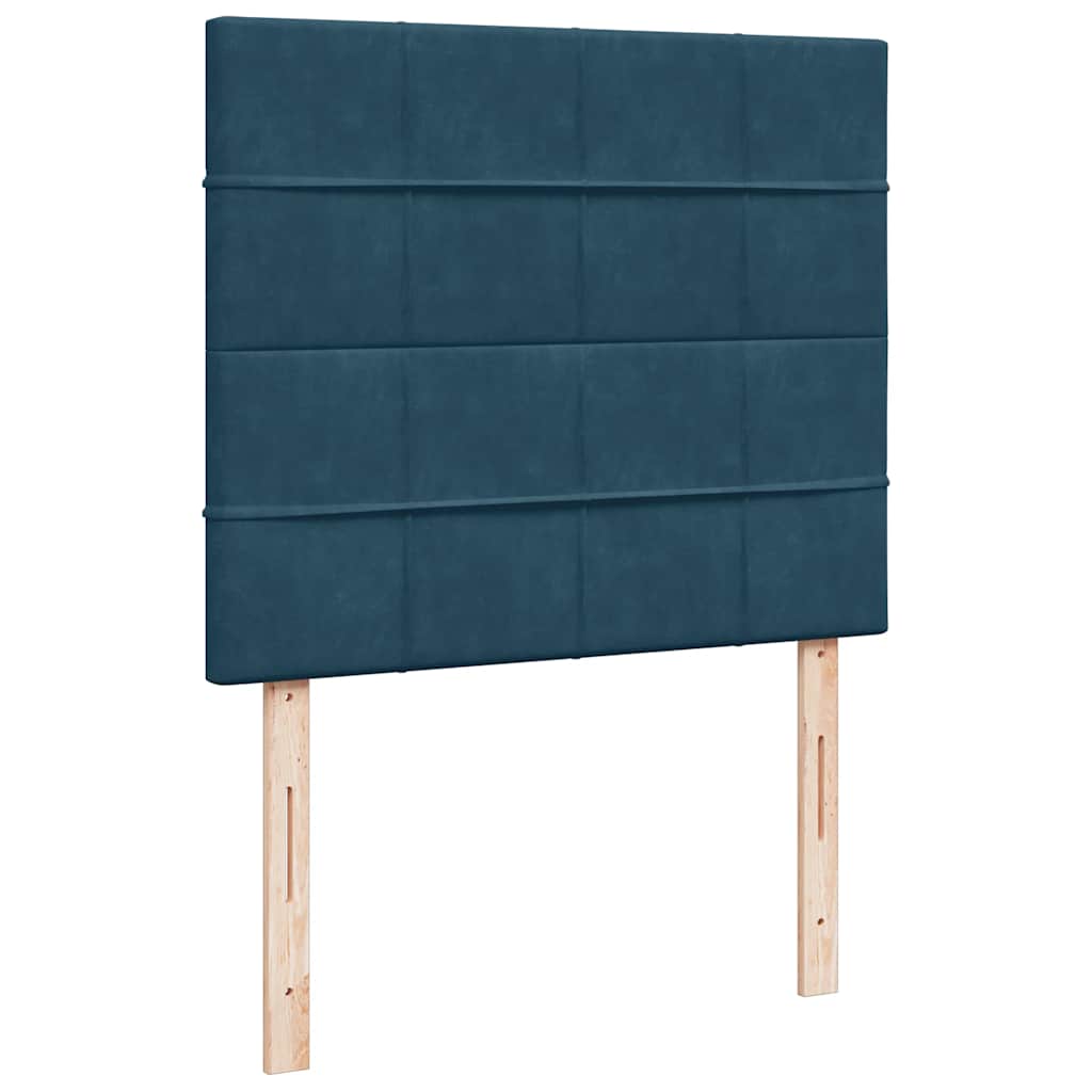 Boxspring met matras en LED fluweel donkerblauw 120x190 cm – afbeelding 9