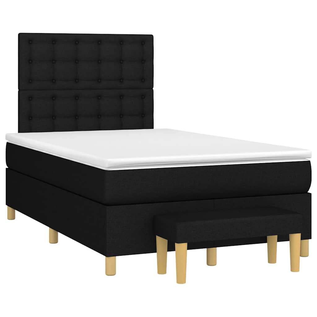 Boxspring met matras stof zwart 120x190 cm – afbeelding 1