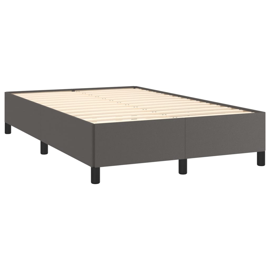 Boxspring met matras kunstleer grijs 120x190 cm – afbeelding 4