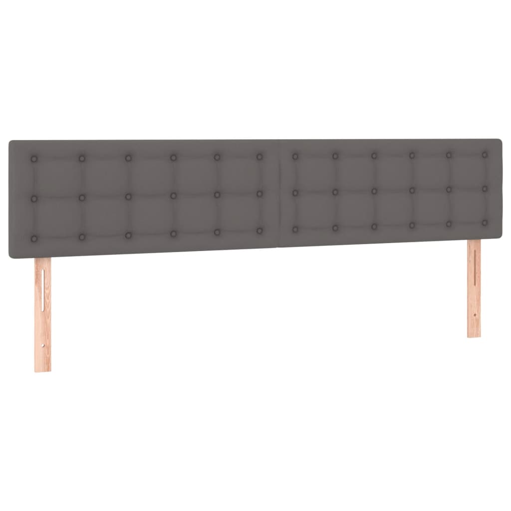Boxspring met matras kunstleer grijs 120x190 cm – afbeelding 7