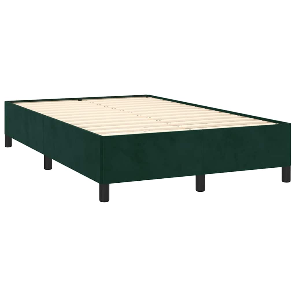 Boxspring met matras fluweel donkergroen 120x190 cm – afbeelding 4
