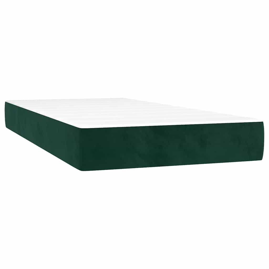 Boxspring met matras fluweel donkergroen 120x190 cm – afbeelding 5