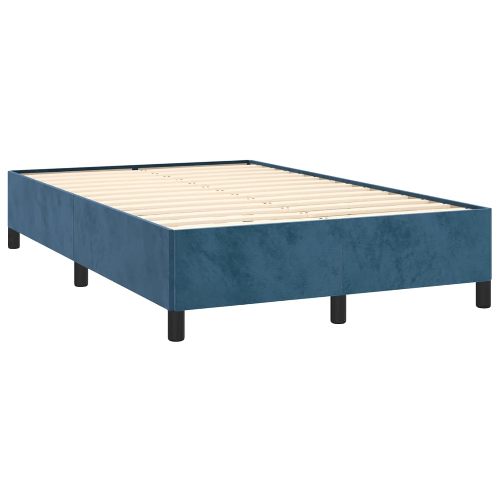 Boxspring met matras fluweel donkerblauw 120x190 cm – afbeelding 4