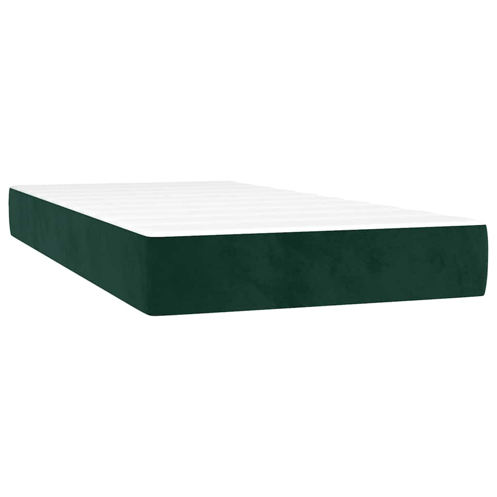 Boxspring met matras fluweel donkergroen 120x190 cm – afbeelding 5