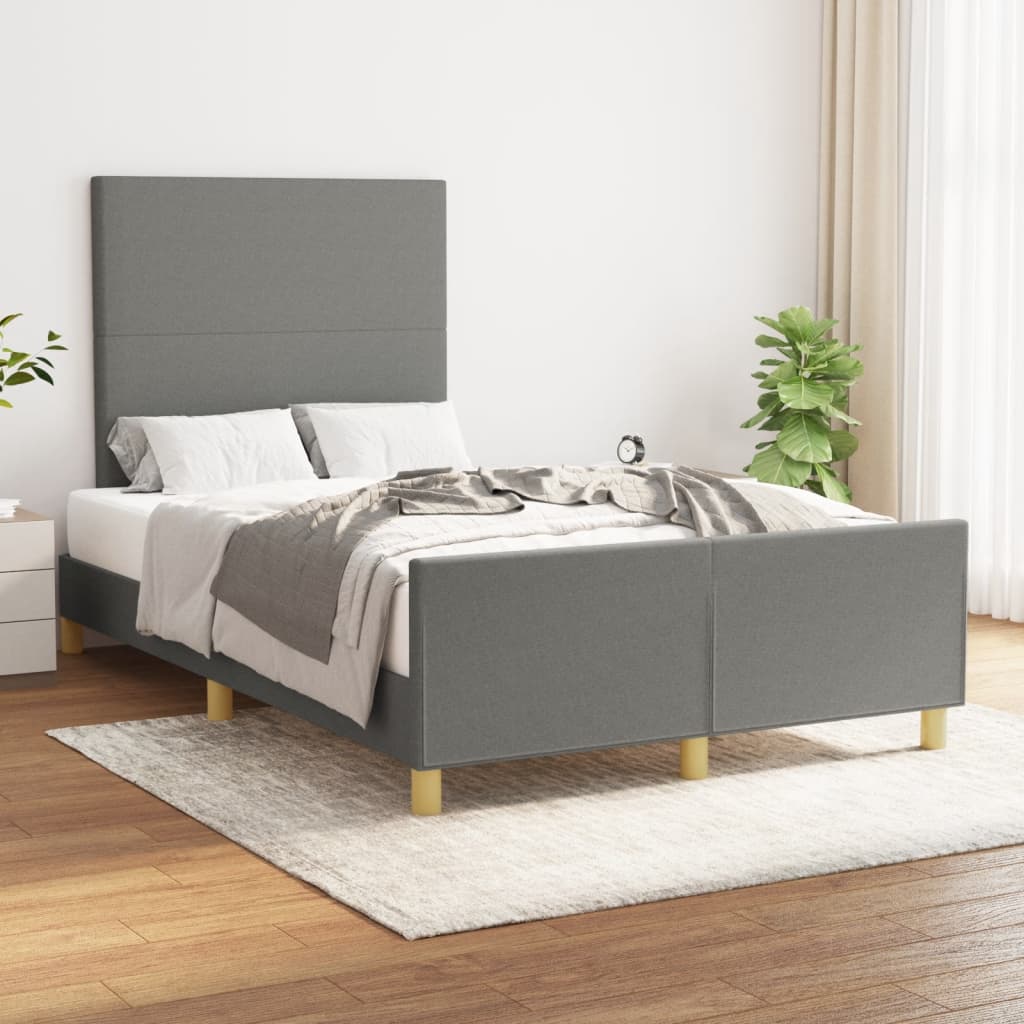 Bedframe zonder matras 120x190 cm stof donkergrijs – afbeelding 1