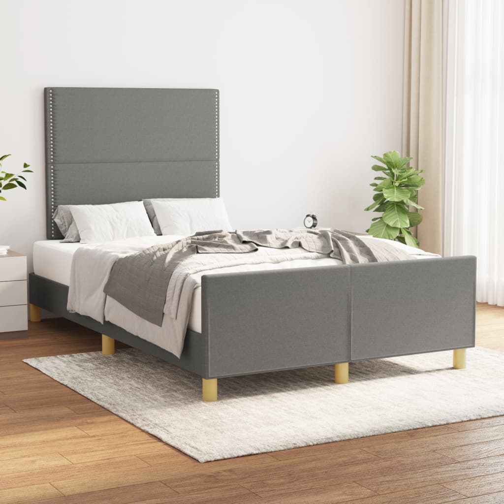 Bedframe zonder matras 120x190 cm stof donkergrijs – afbeelding 1