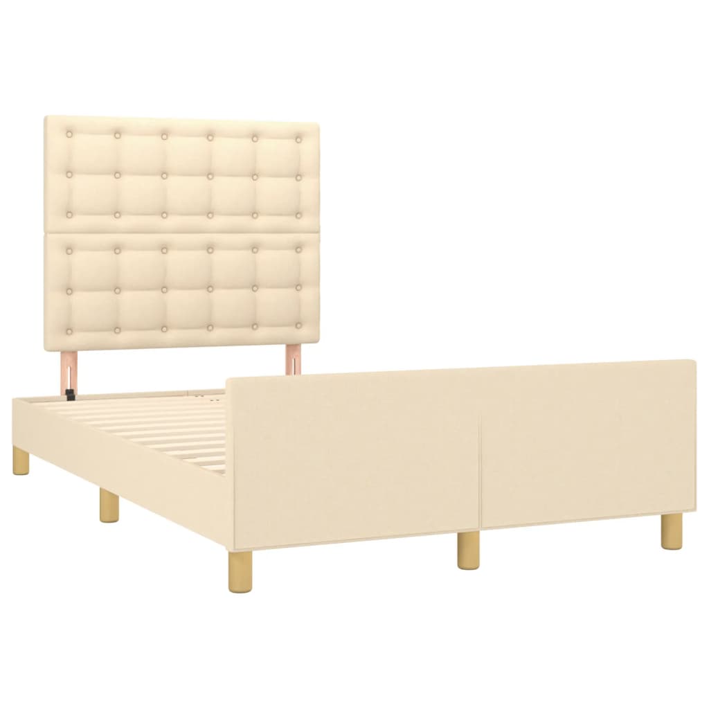 Bedframe zonder matras 120x190 cm stof crèmekleurig – afbeelding 3