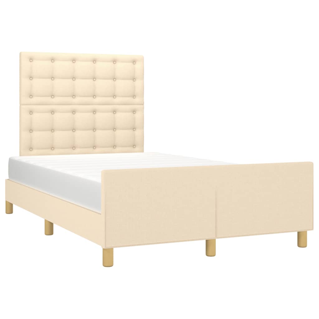 Bedframe zonder matras 120x190 cm stof crèmekleurig – afbeelding 4