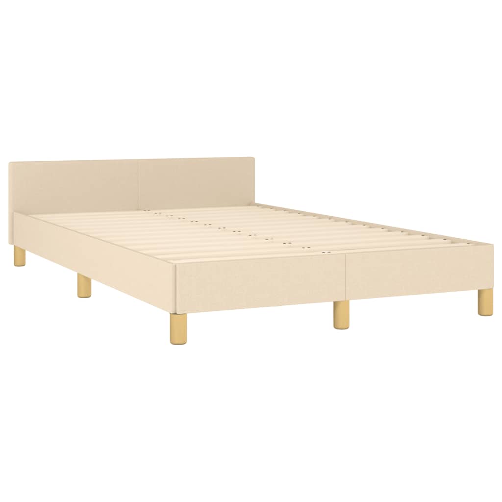 Bedframe zonder matras 120x190 cm stof crèmekleurig – afbeelding 5