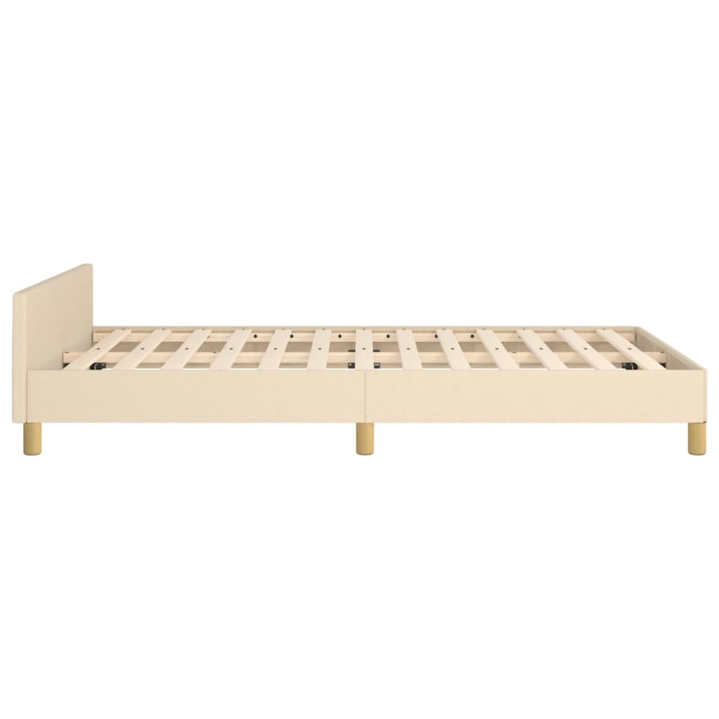 Bedframe zonder matras 120x190 cm stof crèmekleurig – afbeelding 7