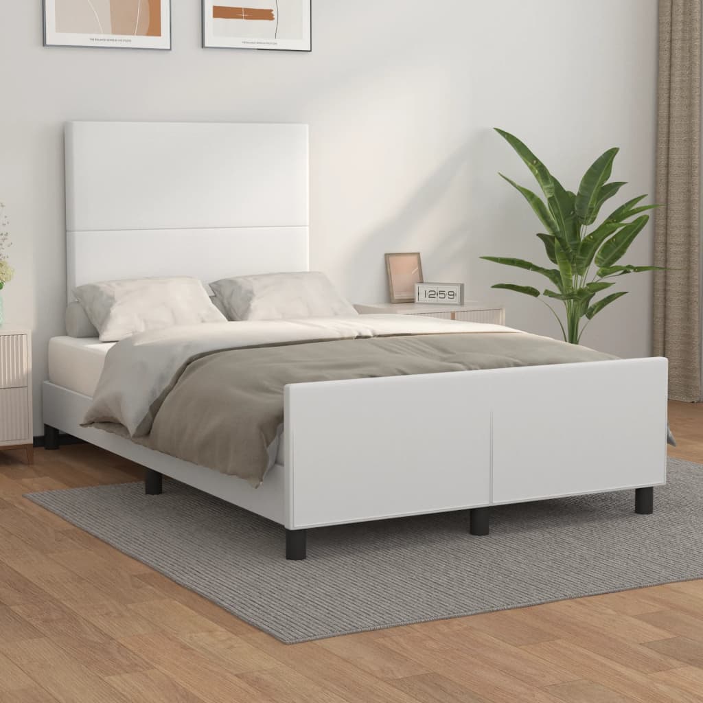 Bedframe zonder matras 120x190 cm kunstleer wit – afbeelding 1
