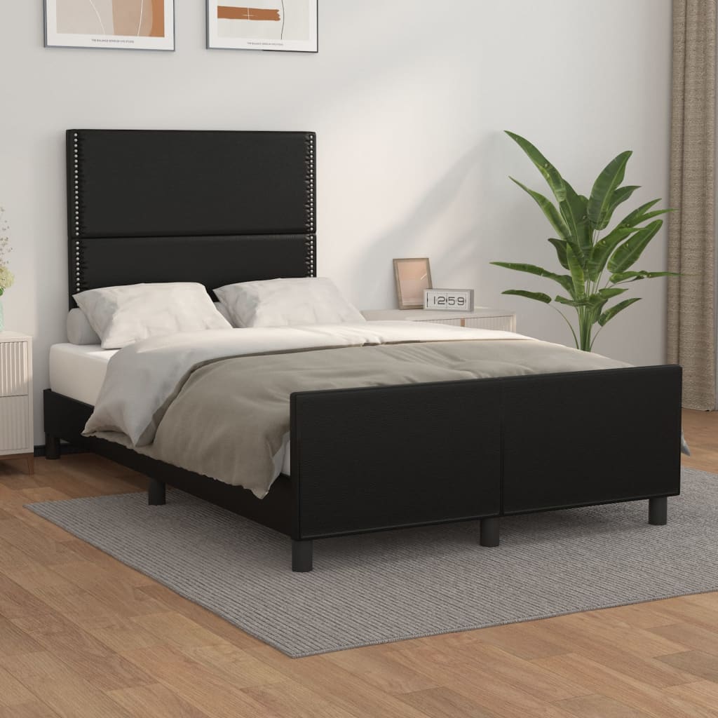 Bedframe zonder matras 120x190 cm kunstleer zwart – afbeelding 1
