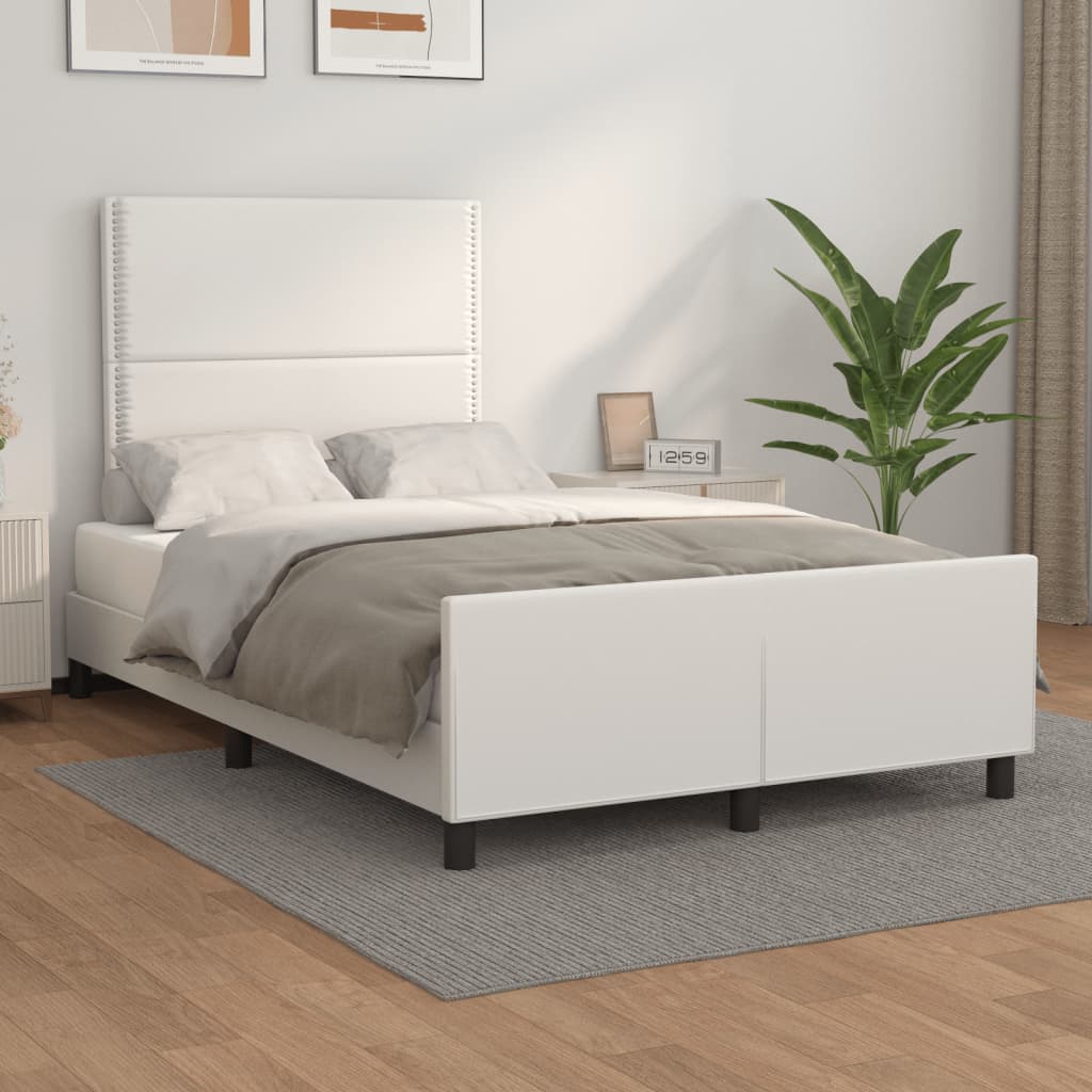 Bedframe zonder matras 120x190 cm kunstleer wit – afbeelding 1