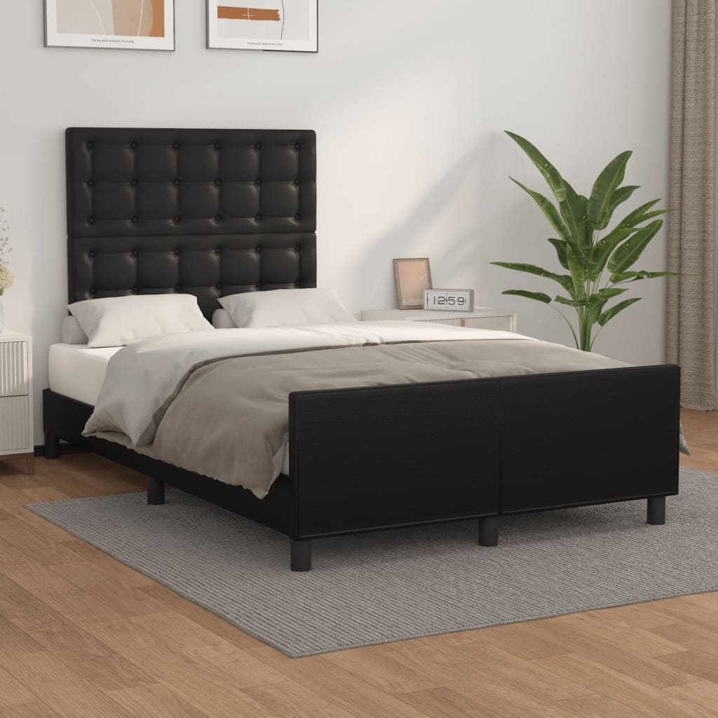 Bedframe zonder matras 120x190 cm kunstleer zwart – afbeelding 1