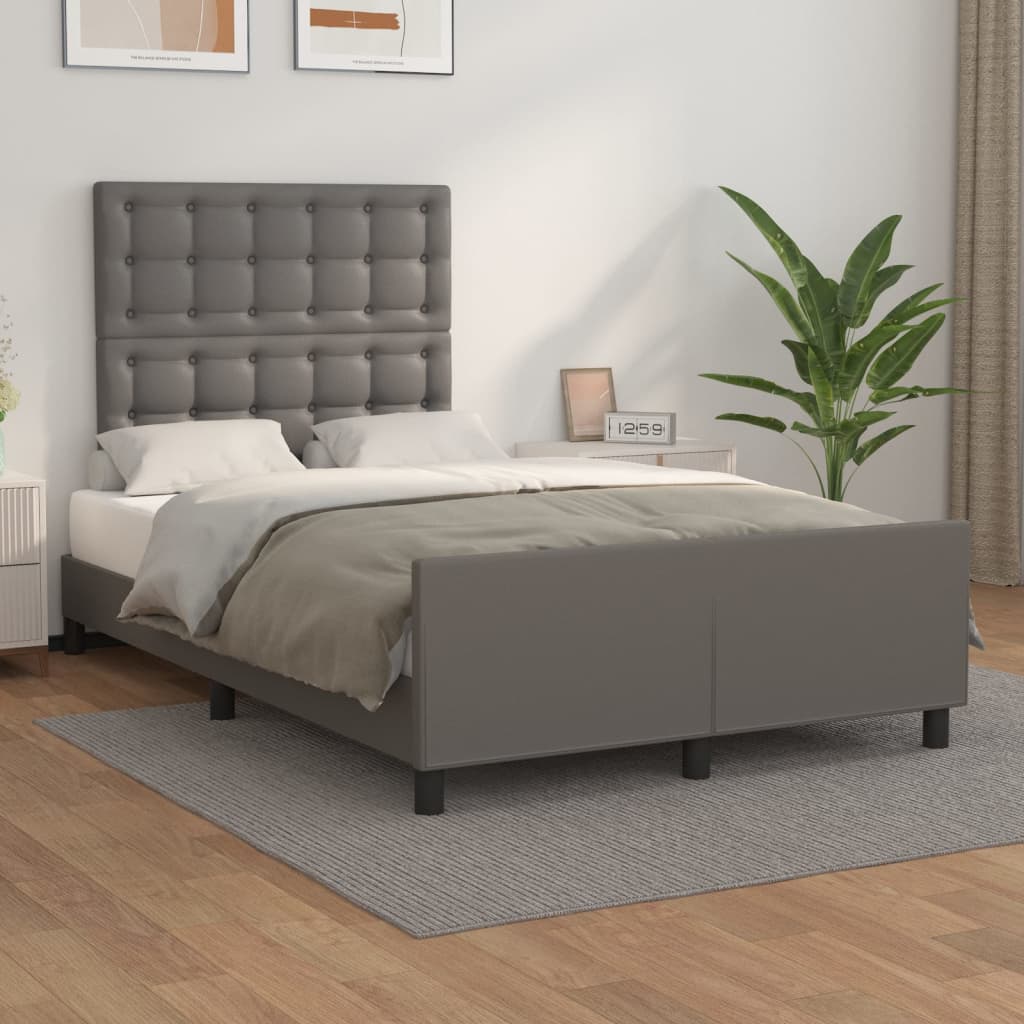 Bedframe zonder matras 120x190 cm kunstleer grijs – afbeelding 1