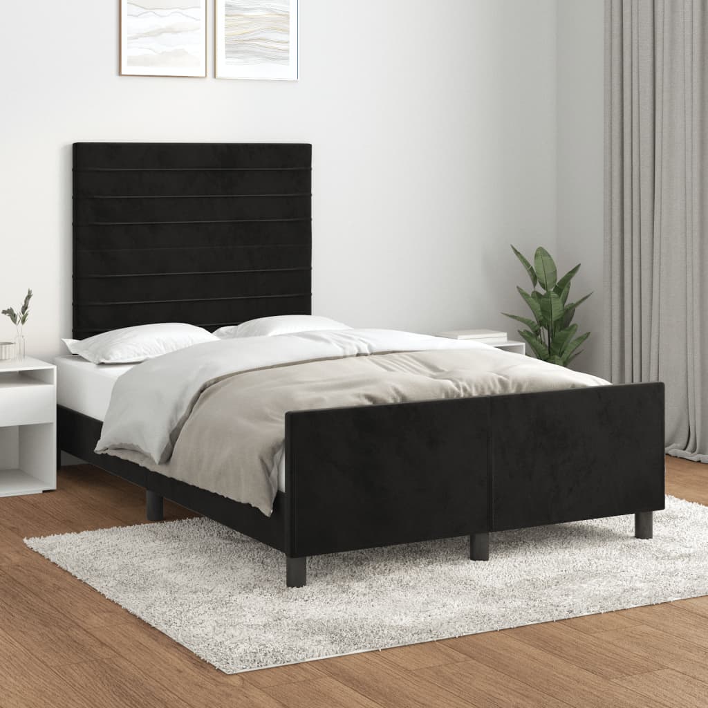 Bedframe zonder matras 120x190 cm fluweel zwart – afbeelding 1