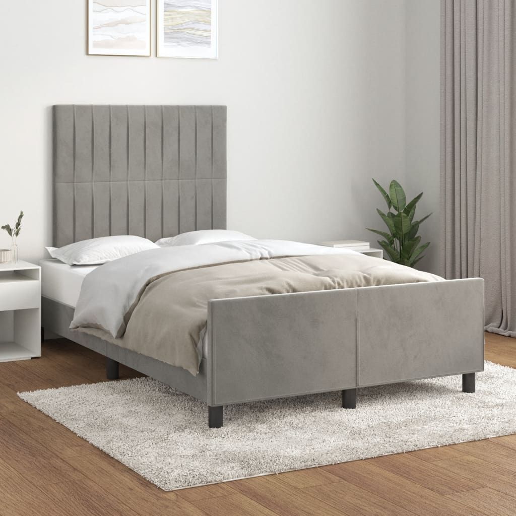 Bedframe zonder matras 120x190 cm fluweel lichtgrijs – afbeelding 1