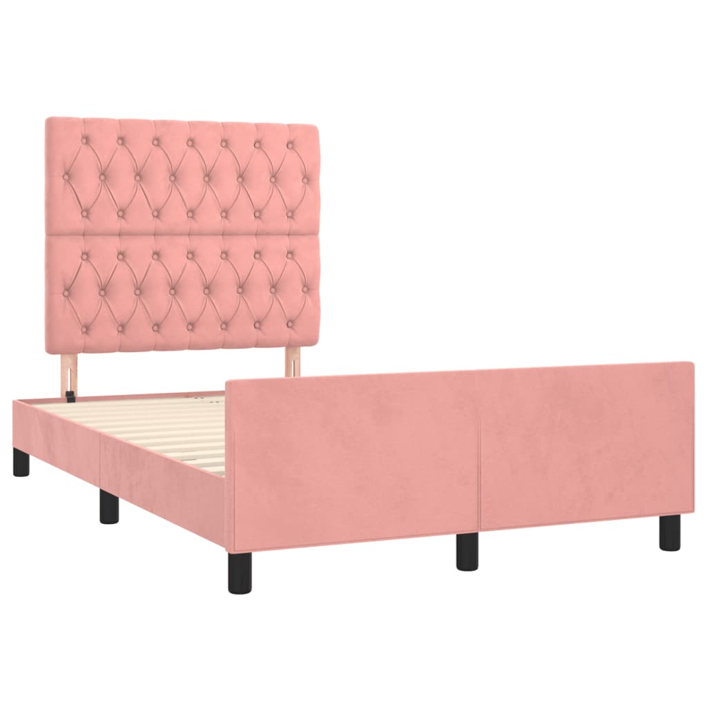 Bedframe zonder matras 120x190 cm fluweel roze – afbeelding 3