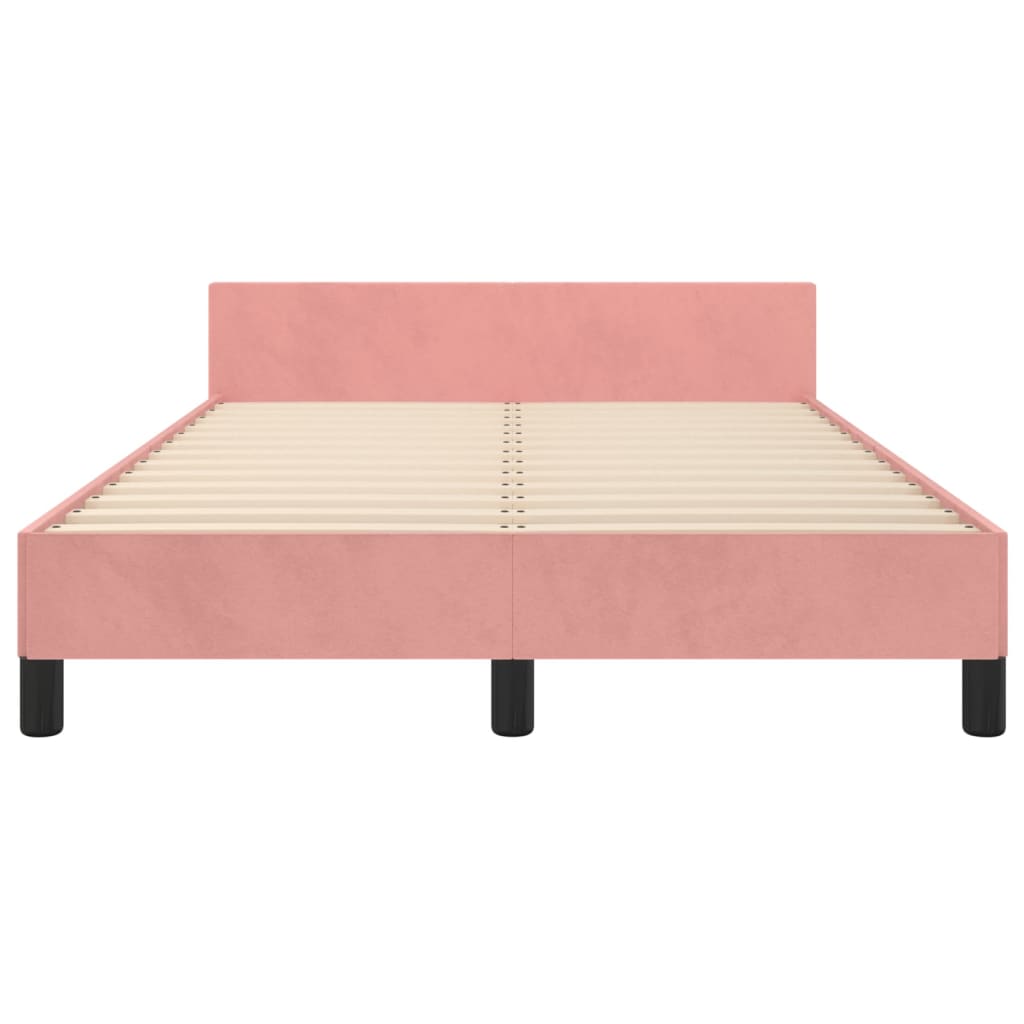 Bedframe zonder matras 120x190 cm fluweel roze – afbeelding 6