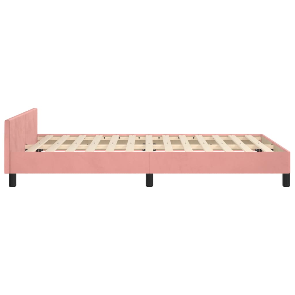 Bedframe zonder matras 120x190 cm fluweel roze – afbeelding 7