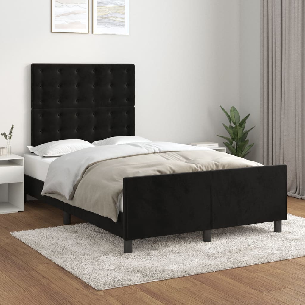 Bedframe zonder matras 120x190 cm fluweel zwart – afbeelding 1