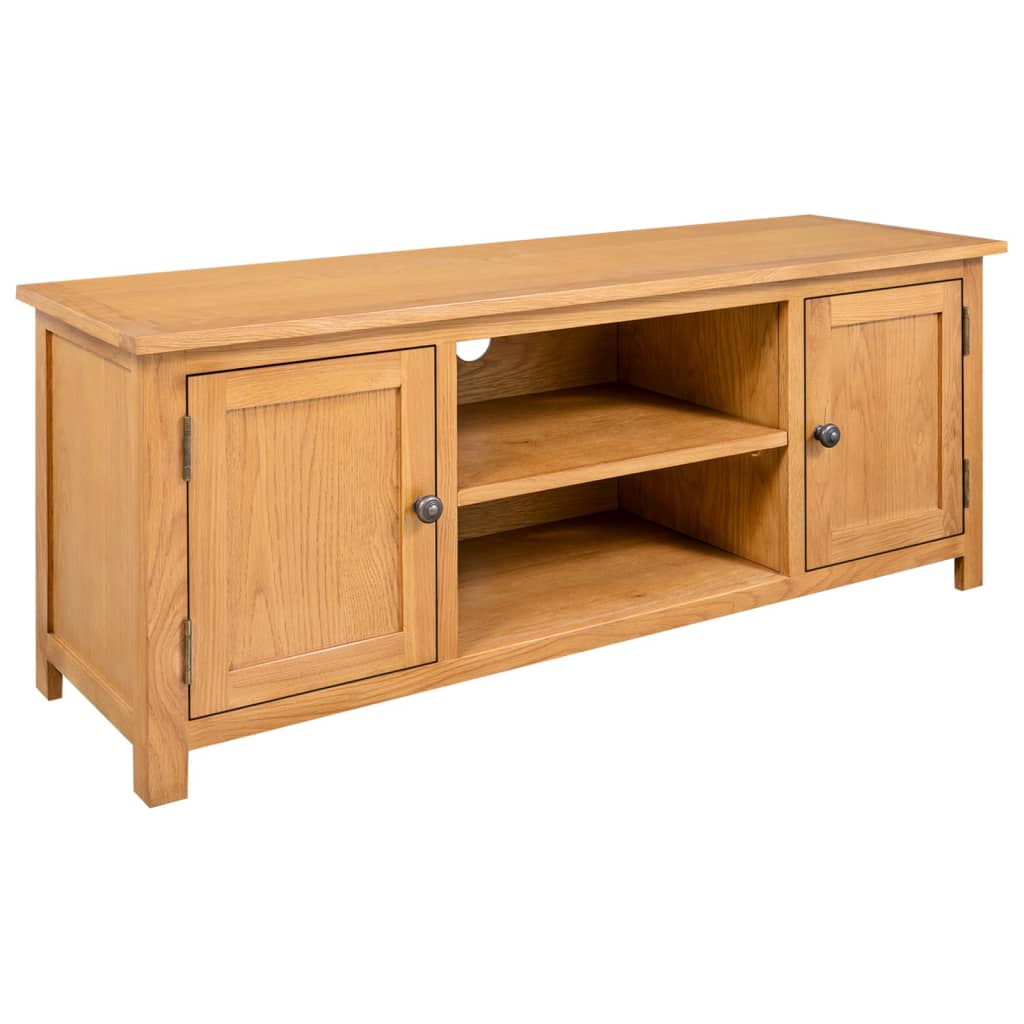 Tv-meubel 110x35x44 cm massief eikenhout – afbeelding 1